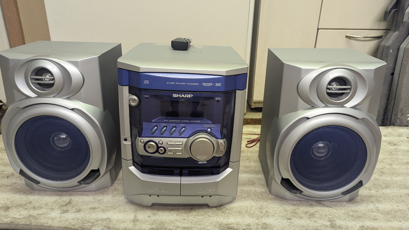 Sharp CD-XP300 Stereo 107 WATT 3 CD, AM/FM, Dual Cassette-W/