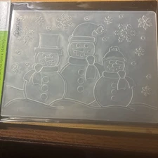 Darice Embossing Essentials Folder Snowman Family Scrapbooking Crafting