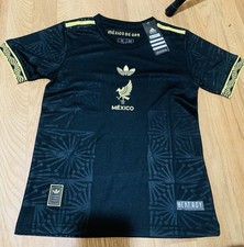 Mexico National Team Soccer Jersey Black Gold Size 26, 28 KIDS