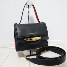 Alexander McQueen The Story Black Leather Crossbody Shoulder Bag