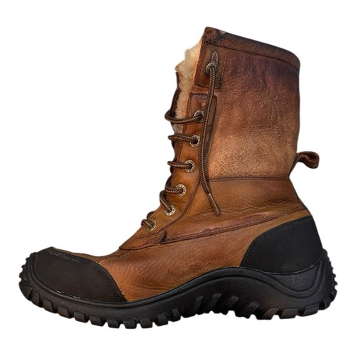 UGG Adirondack II Womens Size 8 Boots Brown Leather Lace-Up Shearling Lined Boot - Picture 2 of 13