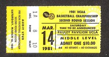 MARCH 14, 1981 2ND ROUND NCAA BASKETBALL CHAMPIONSHIP TICKET STUB, SEAT 8/10