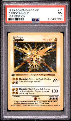 Zapdos (1st Edition) graded PSA 7 for sale on eBay