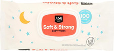 , Soft Strong Disposable Baby Wipes, Fragrance-Free, 100 Count