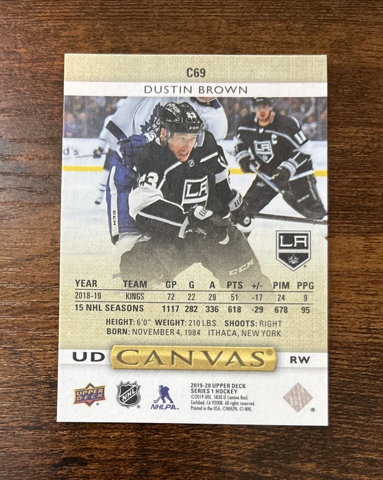 2019-20 Upper Deck Series 1 UD Canvas #C69 Dustin Brown Los Angeles Kings - Image 2 of 2