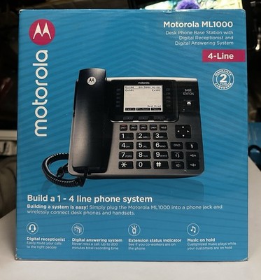 Motorola ML1000 4-Line Business Phone System with Voicemail - Black