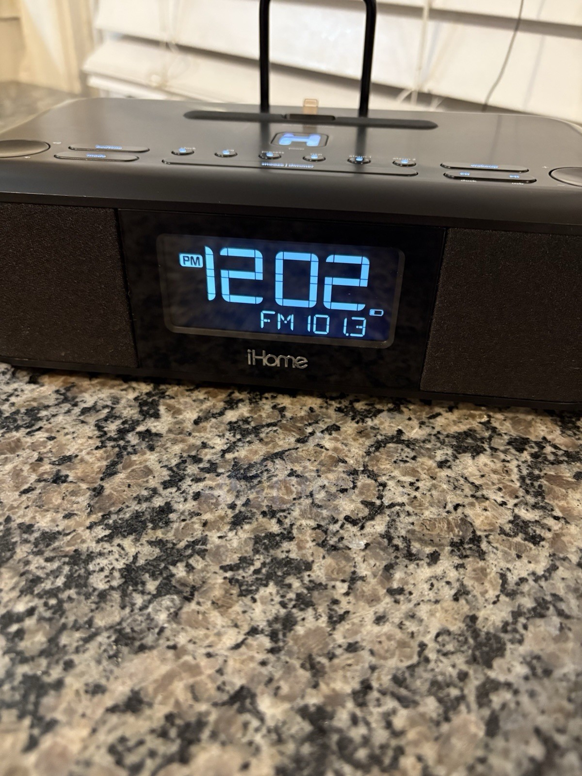 iHome IDL95 Lightning Dock — FM Stereo Alarm Clock with Dual Charge + Play USB