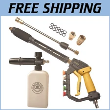 Versatile High-Pressure Washer Gun with 5 Nozzles and Foam Cannon, 5000 PSI