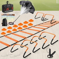 Agility Ladder, Soccer Football Training Equipment Set - 20ft Speed Ladder, 4...