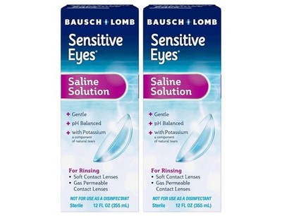 Bausch & Lomb Sensitive Eyes Contact Lens Solution Saline Solution 12oz 2 PACK