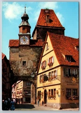 Postcard Markus Tower Roderbogen Arch Rothenburg ob der Tauber Germany 6 x 4 in