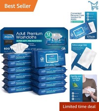 Adult Wet Wipes Disposable 8x12 Incontinence and Cleansing 600 Count