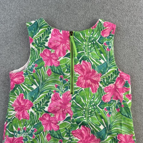 Tommy Bahama Dress Girls 10 Green Pink Floral Sleeveless Lined Summer Vacation - Picture 10 of 11