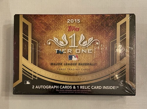 2015 Topps Tier One MLB Baseball Hobby Box Factory Sealed 2 Autos 1 Relic Avg