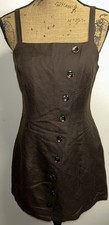 Lily Loves Target Women’s Sz 10 Linen Blend Sleeveless Mini Dress Buttons BNWT
