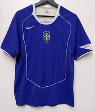 VINTAGE NIKE BRASIL NATIONAL TEAM BLUE SOCCER GAME JERSEY SZ S