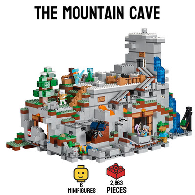 NEW The Mountain Cave - 2,863 Pieces  minecraft Building Set toys