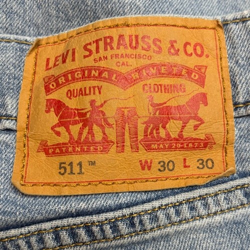 Jeans Levi's 511 slim fit taglia 30” x 30” blu chiaro slim dritto - Foto 5 di 16