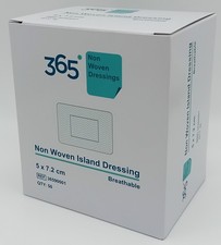 365 Non-Woven Island Dressing 5cm x 7.2cm – Box of 50 – Sterile Dressings