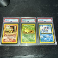 Pokemon Neo Genesis Starters 1st Edition Chikorita, Cyndaquil, Totodile Psa 9 X3