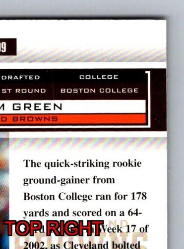 William Green Cleveland Browns Playoff 2003 Rookie Card 99 Sports Memorabilia - Bild 9 von 12