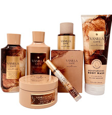 Bath Body Works VANILLA CAFE 6 PC Perfume Wash Lotion Butter Cream NEW GIFT SET