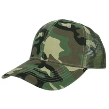 Gelante Mesh Trucker Baseball Cap Snapback Hat Structured Front Panel Woodland