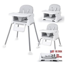 3 in 1 Baby High Chair, Adjustable Convertible Chairs for Babies and Grey