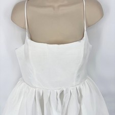 Lulus White Bubble Hem Mini Dress Lace Up Corset Back Bridal XL NEW