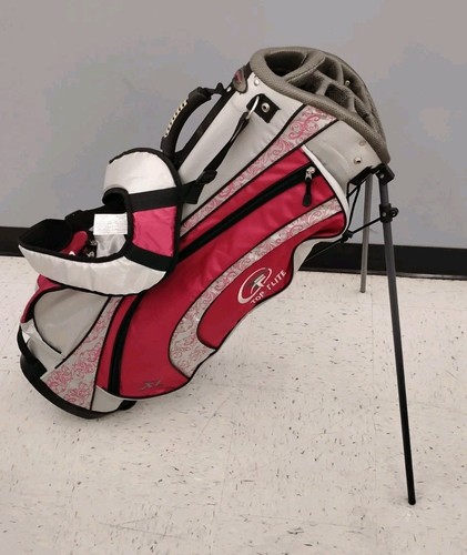 Top Flite XL Golf Club Stand BAG Gray & Pink Dual Strap 6 Dividers, Golf,Hobby