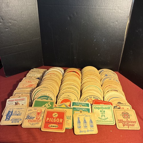Massive Lot Of Vintage German Paper/Cardboard Coasters Advertisement