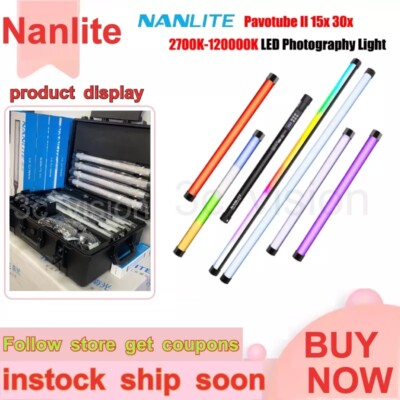 2x NANLITE PavoTube II 30X 114cm RGBWW LED Video Light Full Color 2700K-12000K 