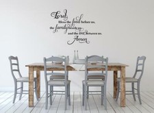 Lord Bless The Food and Family Prayer Kitchen Dining Room Wall Decal Wall Art