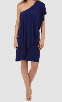 norma kamali blue one shoulder dress Diana Gown