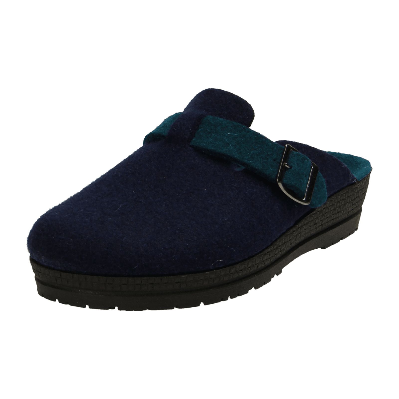 Rohde Women's Blue House Shoes Soft Felt Adjustable Strap Textile Material-image