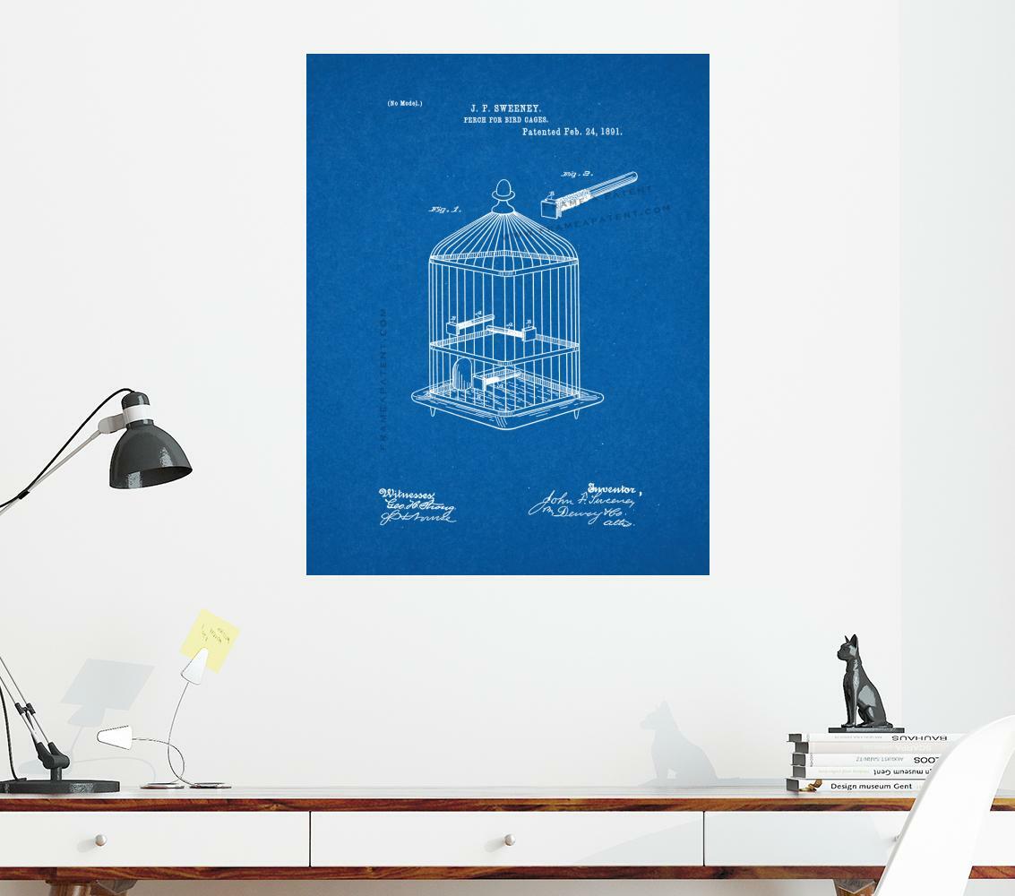 Bird Cage Patent Print Blueprint