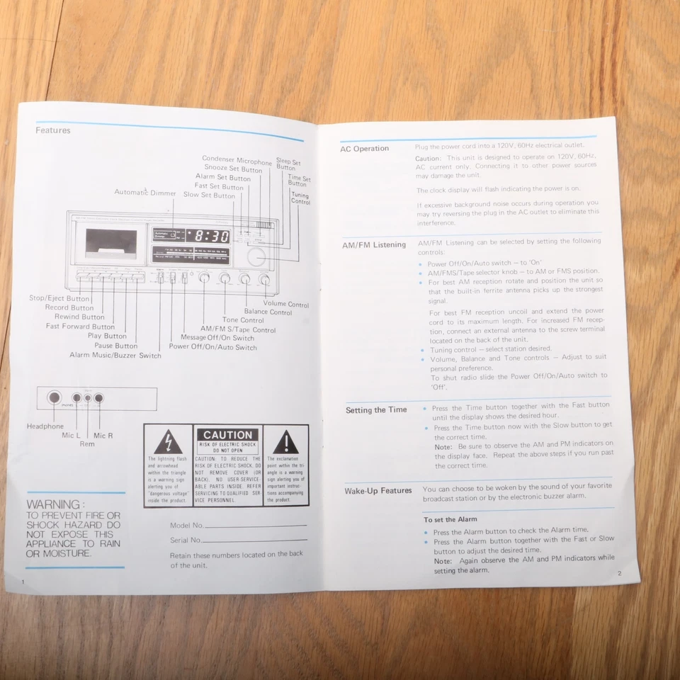 Винтажный JCP JC Penney 3796 инструкция руководство книга будильник радио - Изображение 2 из 3