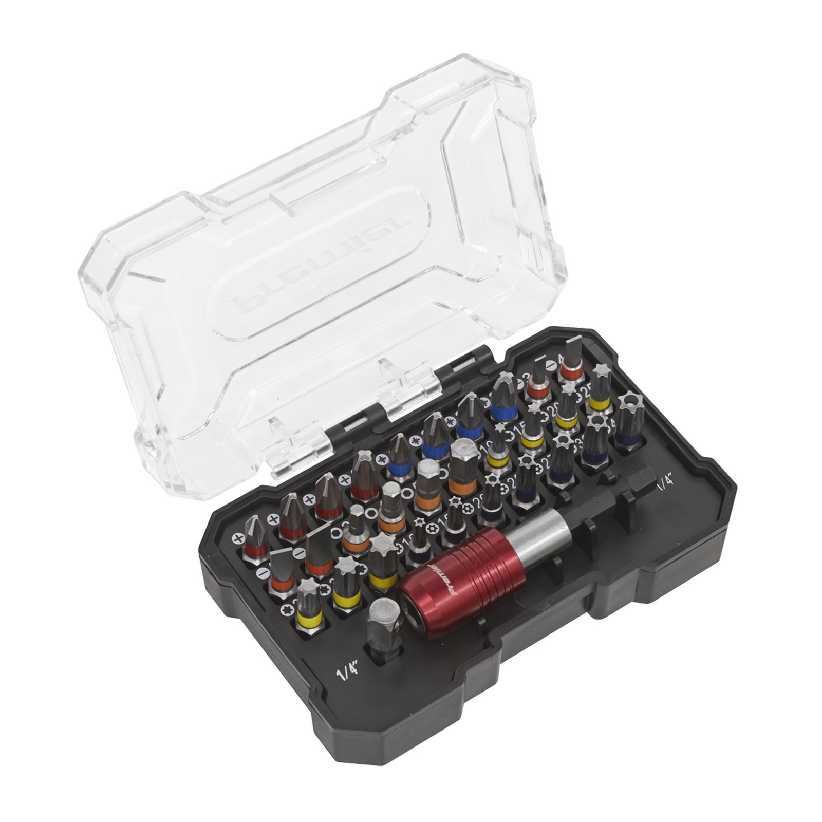 Sealey Colour-Coded Bit Set 32Pc High Quality S2 Steel Bits Chrome Plated Finish-image