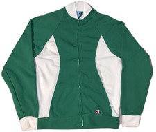 Vintage 80s Champion Track Jacket Green White Size M Made In USA