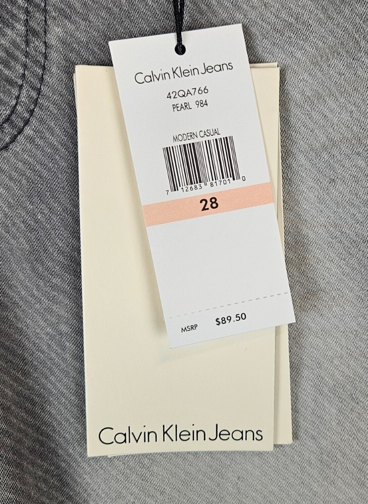 Calvin Klein Jeans Women's 28 Gray Wash Stretch Denim Jegging Low
