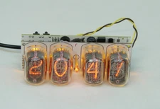 Assembled Nixie clock - in12 tube, yellow backlight