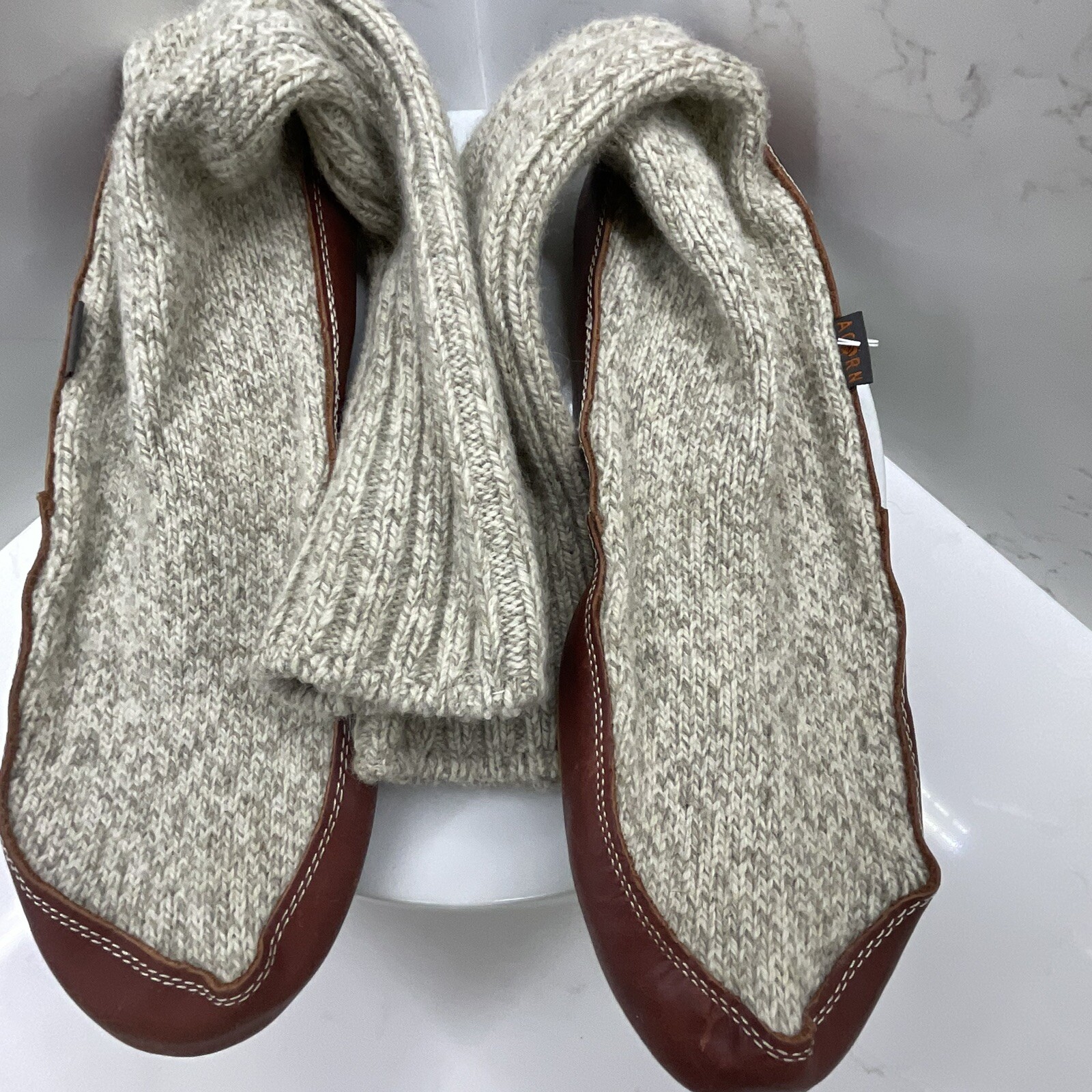 SAOLA Calze ciabatte uomo Acorn Comfort On Earth grigio lana straccio suola pelle 10 5 11 5