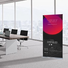 Deluxe Retractable Banner Stand 33 "x65"-90" Adjustable Banner Stand Wide-base