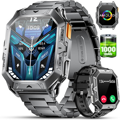 Smartwatch Herren Männer mit Telefonfunktion Sportuhr Armbanduhr für Android IOS