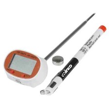 Digital Thermometer White Wide Temperature Range 1 3/16" LCD 4 3/4" Probe
