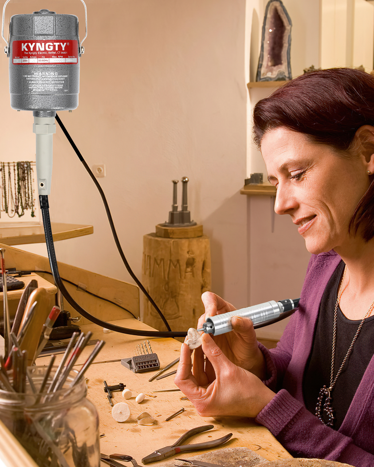 380W Hanging Flex Shaft Rotary Tools Mill Jewelry Design Repair Grinder