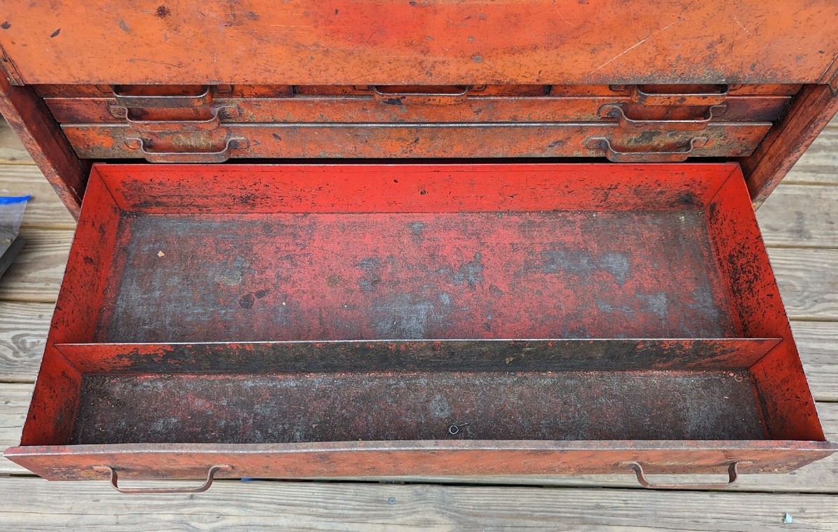1963年　スナップオン　tool box Vintage Snap On tools 6 Drawer Tool Box metal red flip top
