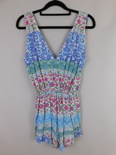 Size S Multicolour Floral Spring Romper 100 Cotton - Hand Made in Indonesia