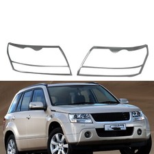 Chrome Front Head Light Lamp Cover Trim For 06-13 Suzuki Grand Vitara 2pcs Abs