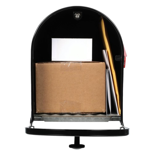 Large Black Mailbox with Rear Access Rust Resistant Steel for High Volume Mail - Picture 3 of 10